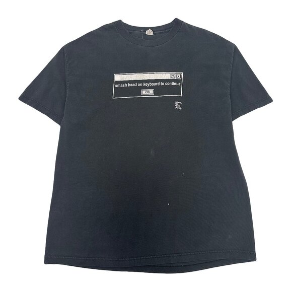 Smash Head On Keyboard To Continue Humor Tee XL - Picture 1 of 4